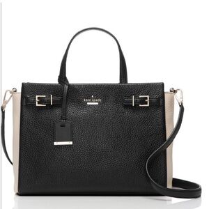 Kate Spade Black/Beige Leather Holden Street Lanie Shoulder Bag